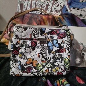 Rosetti Multicolor Butterfly Print Crossbody Bag